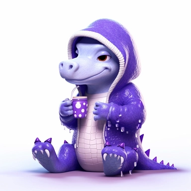 a shy baby crocodile in hoody Clipart, covered in hearts, Nursery summer Clipart, Easter Clipart, Crafting Digital Paper, purple and blue backlight Mother’s Day, white background