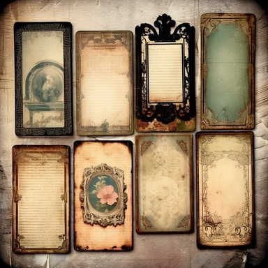 Vintage Photo Album Frames instant download ephemera, printable, digital collage, diary/junk journal, altered art, mixed media, clipart