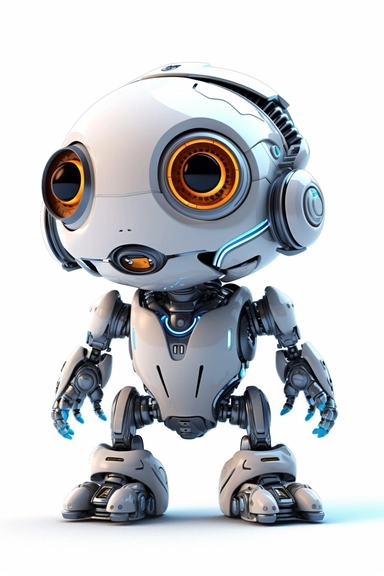 a robot by Dough Chiang, clipart, white background,high defintion,