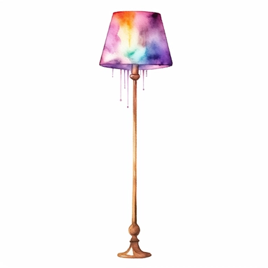 watercolour floor lamp, clipart, hd, isolated on white background, png