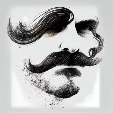 extremely detailed moustache, clipart, white background