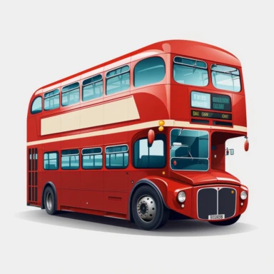 Vector illustration vibrant london red double decker bus flat vector illustration clipart svg white background
