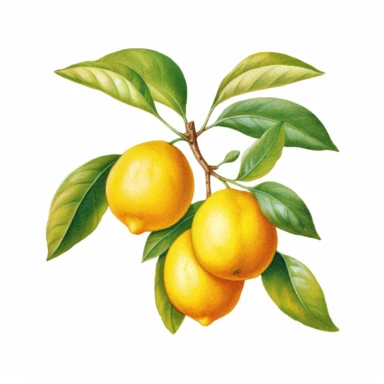 watercolor italian lemons clip art on white background--ar 3:1