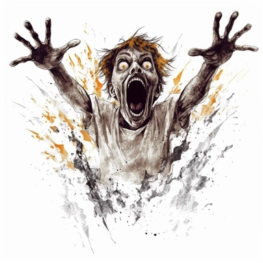 Clipart of the boogeyman horror fear white background