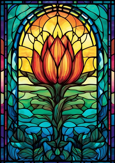 Art deco, stained glass, clipart, lotus, nature, vector, wood