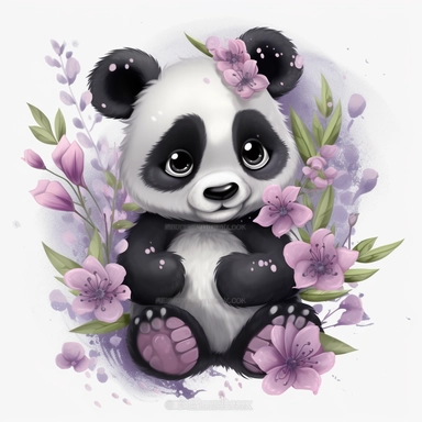 / adorable white and black and grey panda bear with bamboo cute adorable with pastel colourful flowers vivid clear detailed roses pansies and lavender all around clipart detailed cartoon style cartoon of bamboo panda bear beautiful sparkling diamonds in hair and pearl necklace Clipart image shimmer and shells and starfish pastel flowers all around pastel light colors gorgeous hyper realistic big glass blue eyes for detail the hyper cartoon clipart image