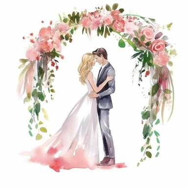 Wedding clipart, Bride and Groom clipart, Wedding floral Arch, Bride Gowns, Bridesmaids clipart, Wedding invites, Wedding Watercolor