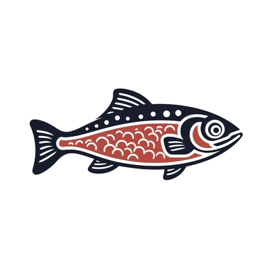 salmon fish svg icon - monoline design white background simple clip art