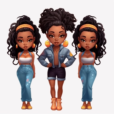 Chibi Dolls Beautiful Dread Loc Black Girl Magic Melanin Black Woman PNG image 1 Beautiful Dread Loc Black Girl Magic Melanin Black Woman PNG image 1 Beautiful Dread Loc Black Girl Magic Melanin Black Woman PNG image Beautiful Dread Loc Black Girl Magic Melanin Black Woman PNG Afro Fashion girl African American clipart, Full-Body Shot - Head-to-toe view, like full-shot angle--q 2