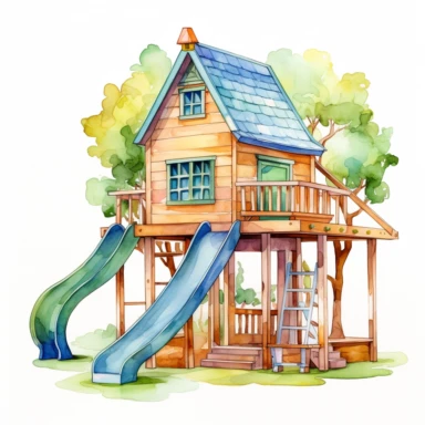 Watercolor Playground Clipart - Jungle Gym Download - Instant Download - Elementary School - Swing Set - Slide - Tree House - Kid's Play Watercolor Clipart vector watercolor clipart minimalist bright colors isolated with white background no shadow 8k