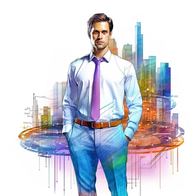 business data in the style of digital airbrushing, realistic yet stylized, digitally enhanced, clipart, 32k uhd, white background