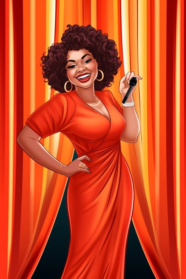 clipart, cartoon illustration, christa mckenzie pose and head pose photos a new business website, in the style of vibrant stage backdrops, synthetism-inspired, pop cultural, 32k uhd, smilecore, embroidery art, bold curves