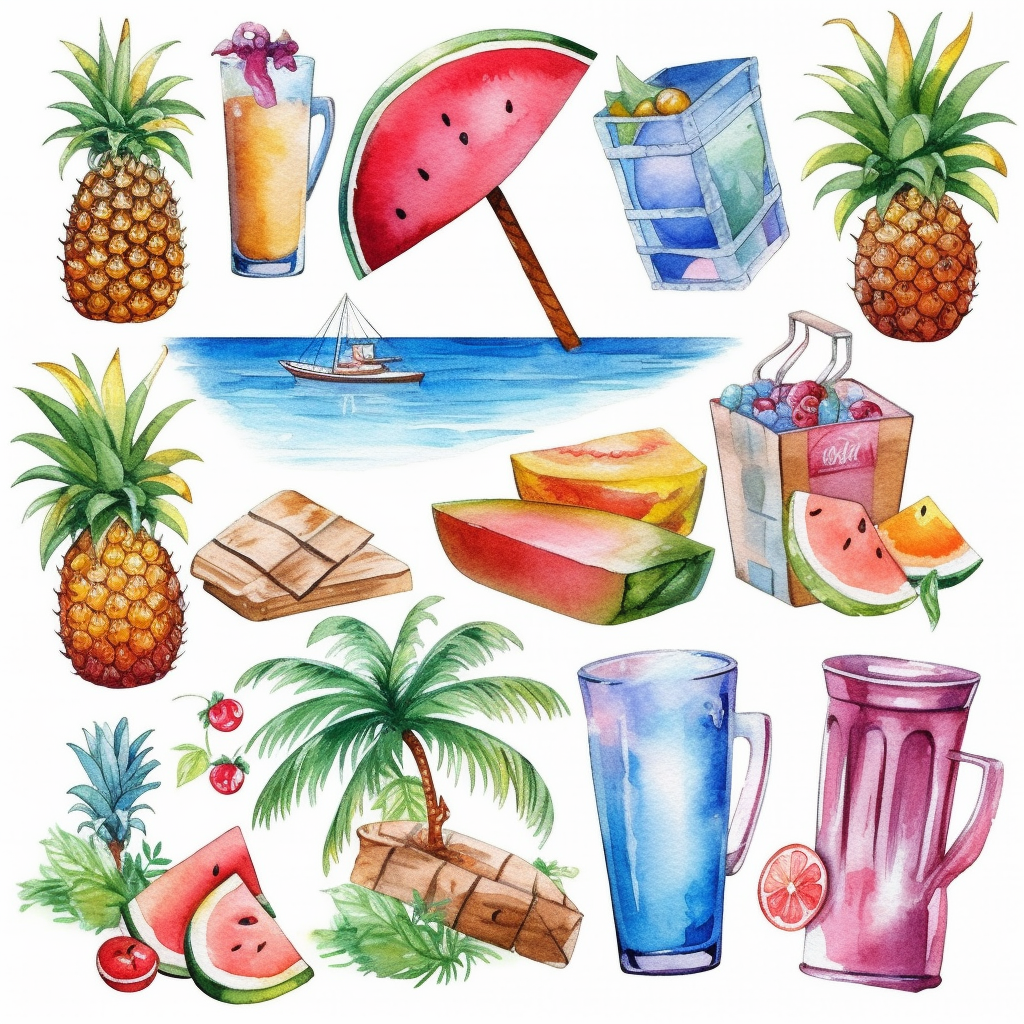 beach items clipart