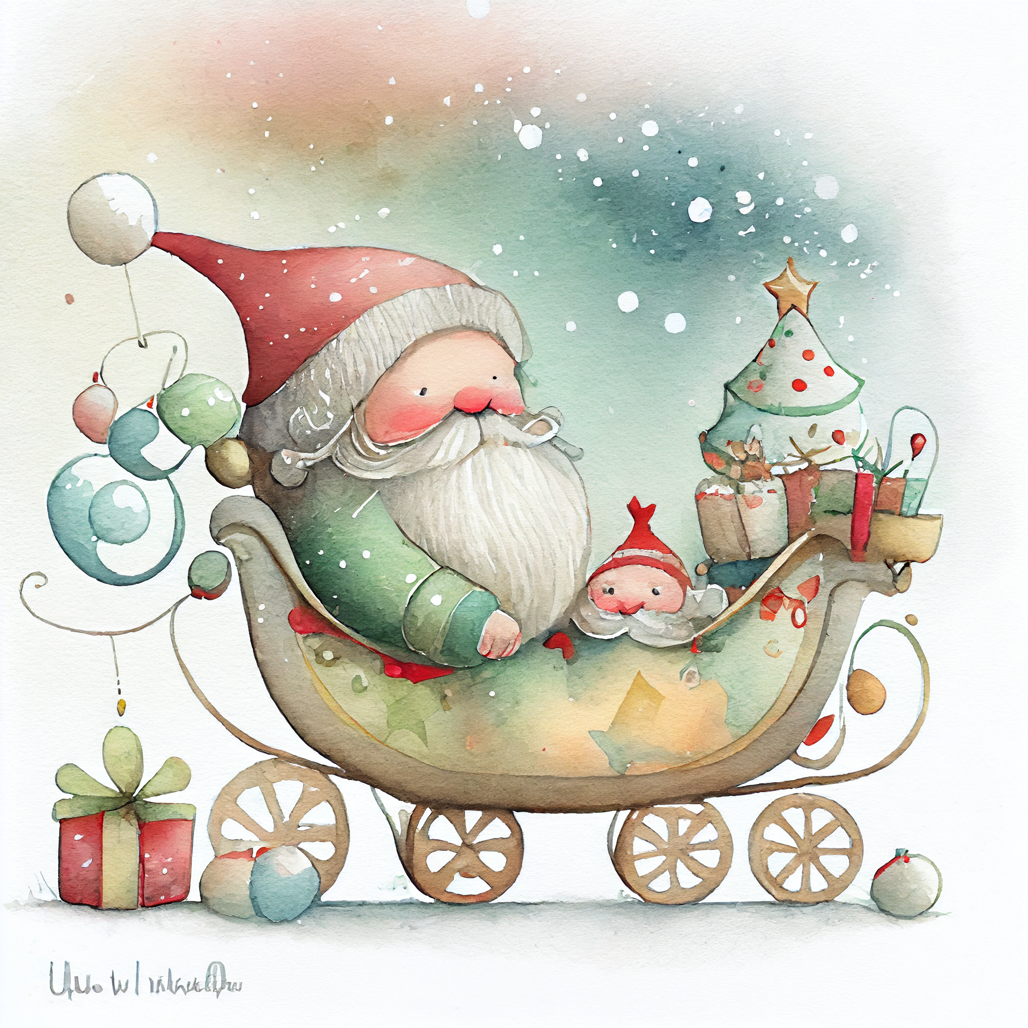 christmas sleigh clipart