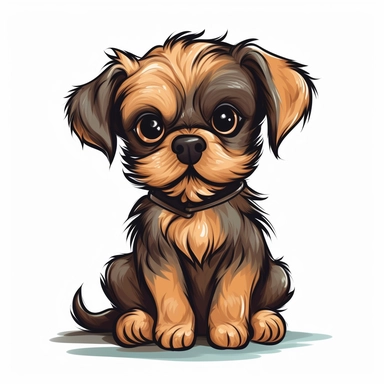 hand drew puppy with quirky looks clipart