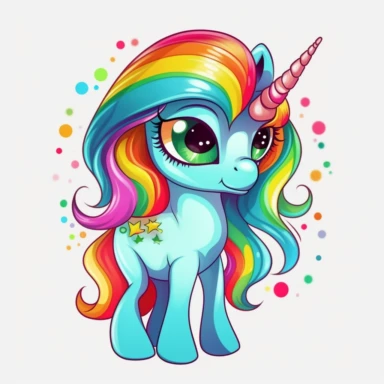 Cute Unicorn, my little pony style, colorful, High Definition, clipart