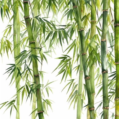 Clipart, vintage, watercolor, Bamboo Canopy, botanical illustration, hand drawn, texture
