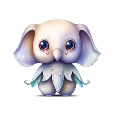 a dumbo octopus, deep-sea creature, knitted painting texture, Perfect for nursery art and children's book illustration style, simple, cute, full color, clipart, watercolor illustration, single object, high definition 8k, white background for removing background