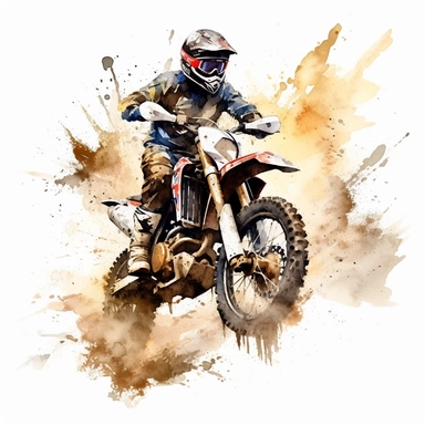 watercolor clipart dirt bike in mud