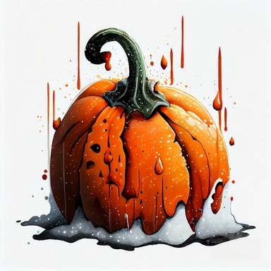 crazy pumpkin in winter got cold, ultra-detailed, cartoon style, white background, black outside lines, designs, white background, watercolor pencil drawing, small details, digital art, clipart, super acurate, –testp,