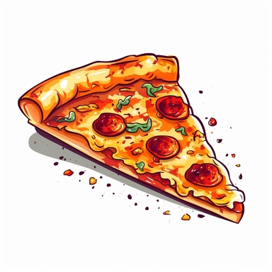 slice of pizza clip art, isolated on a white background, vector