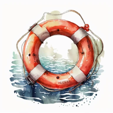 maritime Clipart Rettungsring watercolor