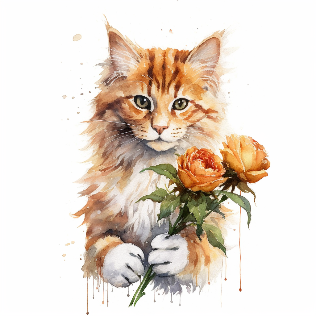 flower cat cliparts