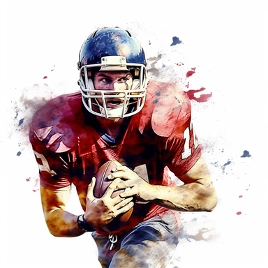 Award winning hyper detail watercolour, football player, white background, clipart