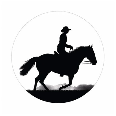western rodeo barrel race minimalist silhouette clipart