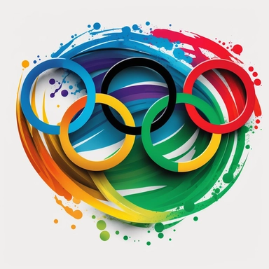 Rings olympic games, clipart, white background