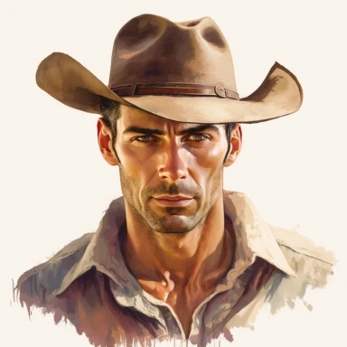 watercolour beautiful western cowboy manperfectly detailed beautiful facial features in western hat beautiful western cowboy man in western hat in beautiful setting beautifully detailed perfect details western man png image,high resolution,300dpi,graphic clipart,computer graphics