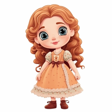 a lovely doll disney style clipart