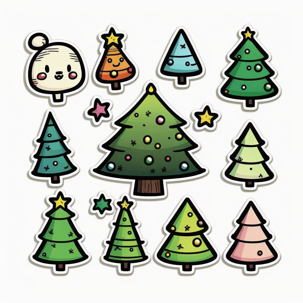 christmas tree clip art black and white