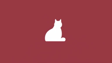 Minimalist white on a maroon background negative space cat, flat, vector, clipart