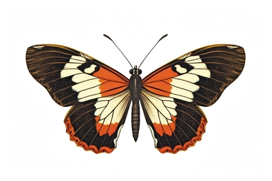 Vintage 1920 detailed Zebra Longwing Butterfly Illustration, Chromolithograph, Die Cut, 1920s Illustration, Vintage, Chromolithograph, Colorful, Antique, Ephemera, Clipart, 8k, Isolated on white
