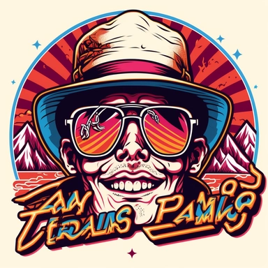 fear and loathing in las vegas, logo, clipart, fun, line artwork, graphic