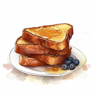 french toast for breakfast clipart, realistic, no text, no watermark, white background