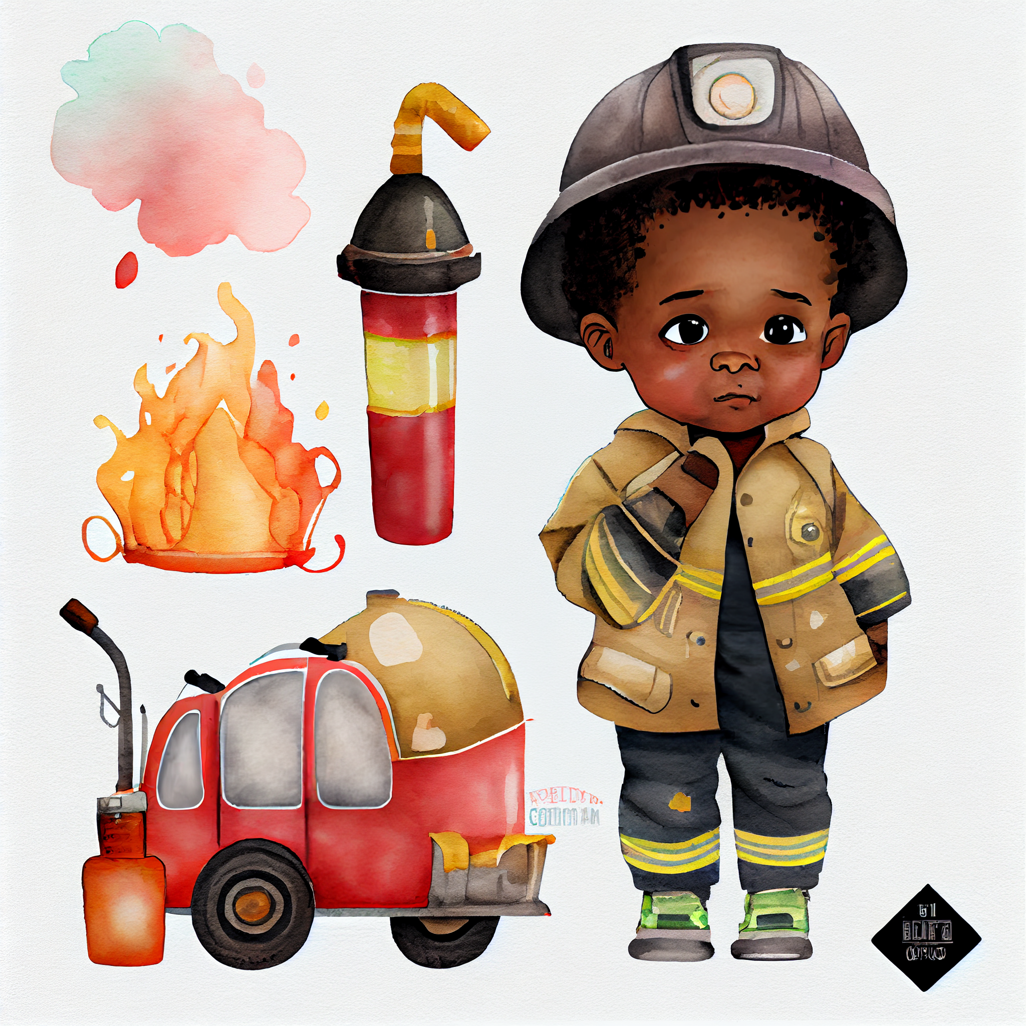 firefighter cliparts black