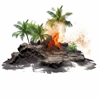 clipart Hawaii Volcanoes National Park, Hawaii, America , interior design , photo realistic, white background