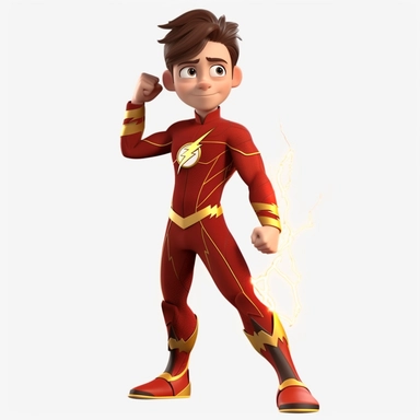 Boy as the Flash in avengers as disney character, full body, disney, hd, clipart