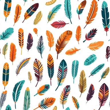simple icon feather birds clipart set, seamless pattern illustrations