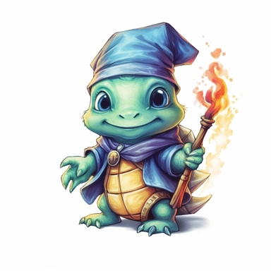 vector cute Turtle character wearing wizard custom and wizard element with happy face ,front facing on isolated background,colorful color,with happy face and expression,Animal Sublimation Clipart,no splash watercolor,white background, ultra detailed clipart, cut out image, colorful watercolor realistic, cartoon style, ultra HD, sharp and clean art