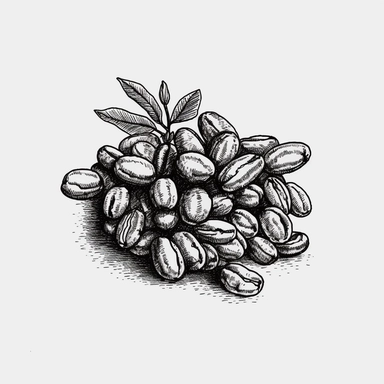coffee beans,sticker, vintage,minimal lines, minimalism, black and white, clipart