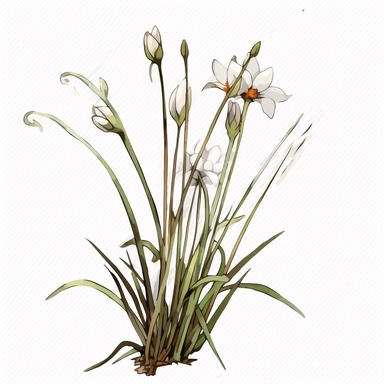 clean minimalistic wildflowers watercolor flower painting, in the style of watercolor landscapes, romantic and nostalgic themes, highly detailed and defined brush strokes of each stalk and grass and buds skillful clipart clean white background high contrast 16k resolution dark outlines