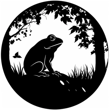 cute simple Halloween clip art black silhouette cut out of frog