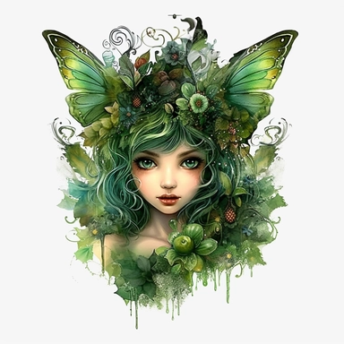 Watercolour beautiful Disney inspired emerald green queen baby forest fairy beautiful Disney inspired emerald green forest fairy with beautiful flawless features, magnificent wings, compelling realistic beautiful vibrant eyes perfect hands and feet beautiful realistic intricate detailed forest fairy perfect forest fairy magnificent details , PNG image,ultra highly detailed, 18k, sharp focus, bright photo with vibrant colours, digitally enhanced,photographic, enhanced graphics, straight, sharp fo