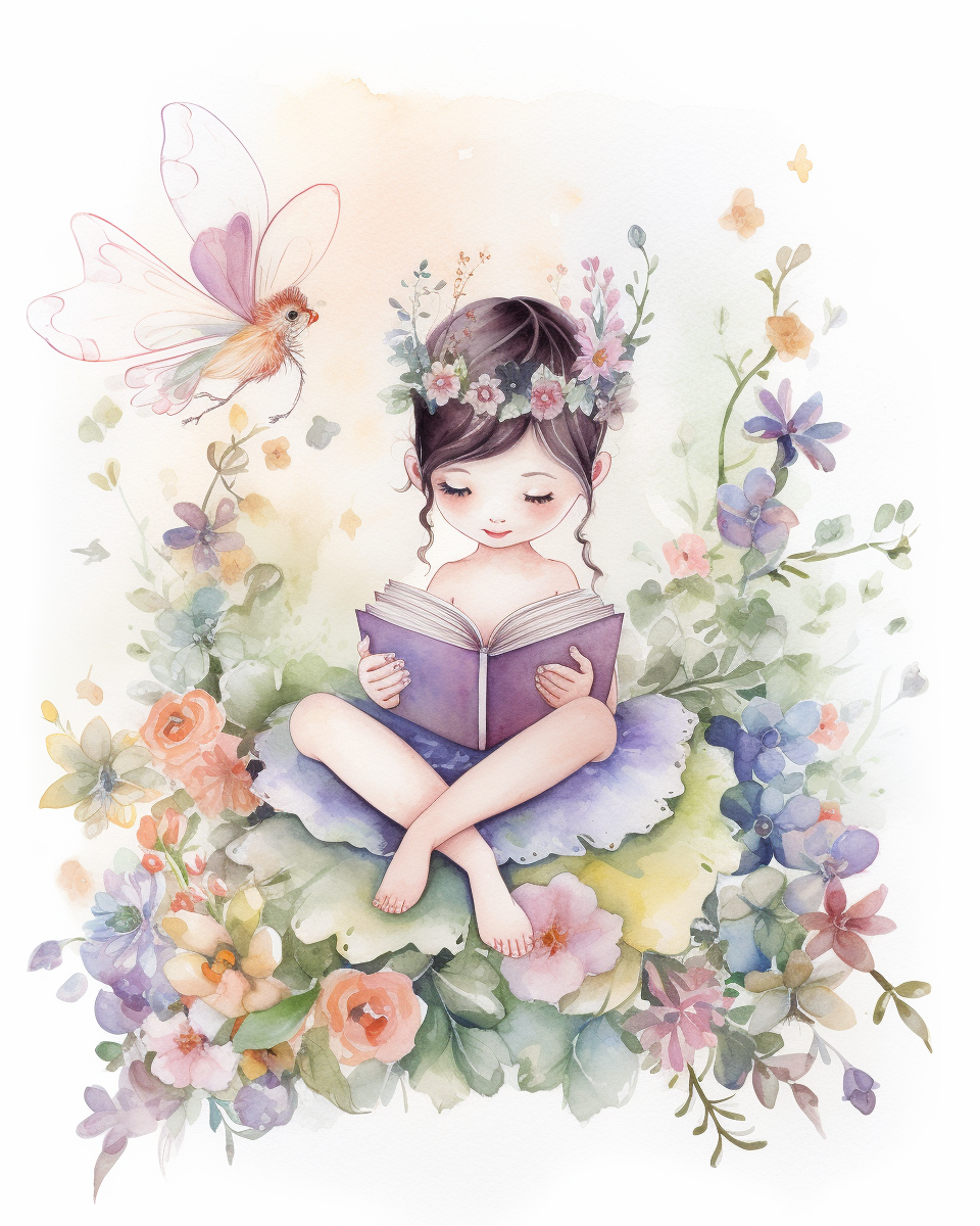 children reading books clipart