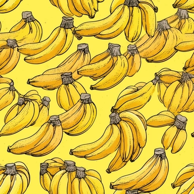 clip art bananas on a nutral background spaced appart