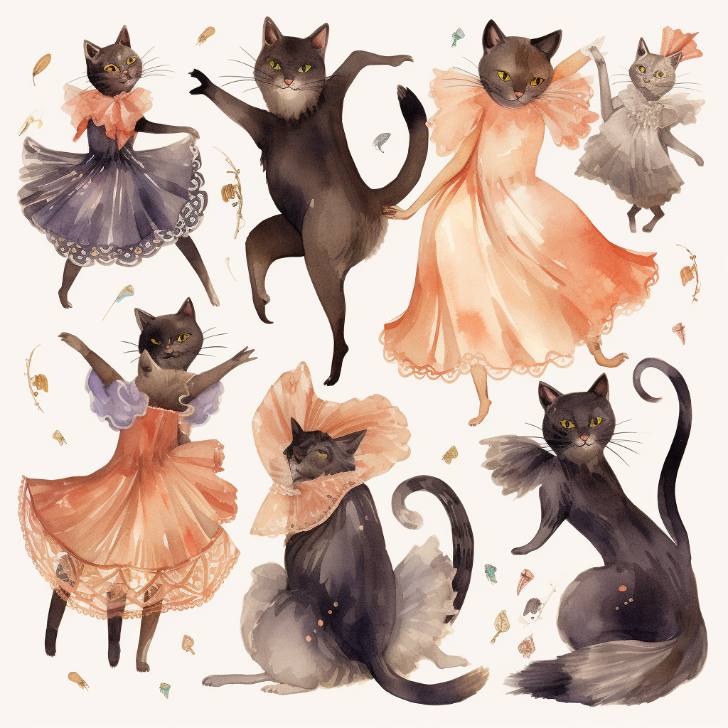 dancing cat cliparts