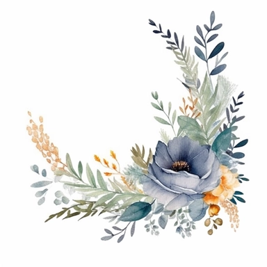 delicate Meadow Floral and leaves corner Frame Watercolor, , Spring Clipart, dust, Minimalistic Flowers Watercolor, Elegant Blooms, dainty florals, watercolor illustration, hand drawing style-- ar 9:11